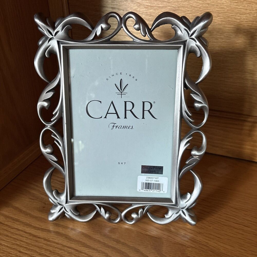 Vintage Carr Frame 5x7 Picture Frame Ornate Art Nouveau Vine Genuine Pewter